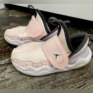 Kids Pink and Black Jordan Shoes